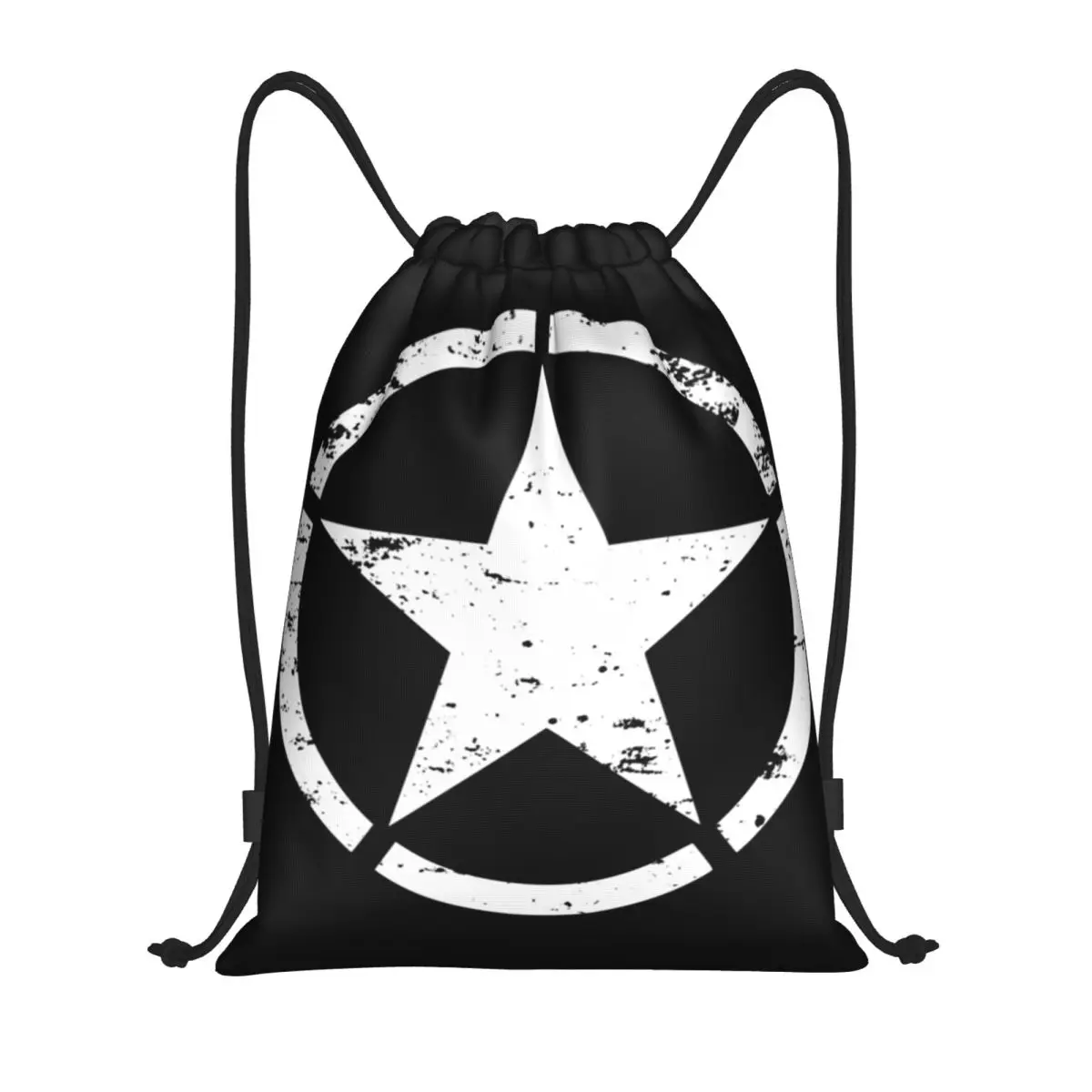 Custom Military Tactical Army Star Drawstring Bag for Training Yoga Backpacks Women Men Sports Gym Sackpack