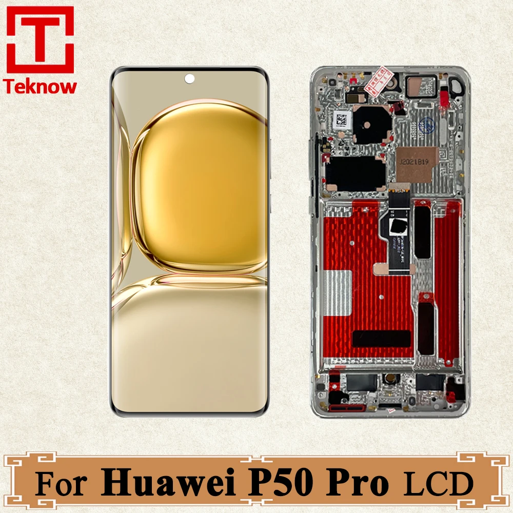 

6.6" AMOLED For Huawei P50 Pro Display JAD-AL50 JAD-LX9 JAD-AL00 Touch Screen Digitizer Assembly Replace For Huawei P50 Pro LCD