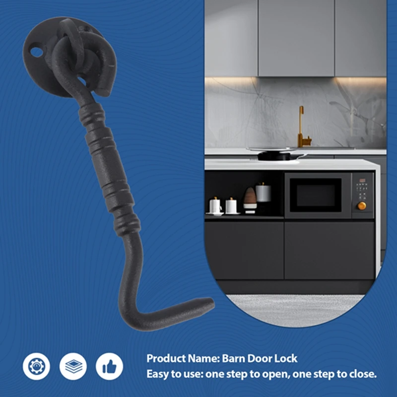 ステンレス鋼の納屋のドアロック、ドアフックとアイラッチ、取り付けネジ、引き戸ラッチ、4インチ