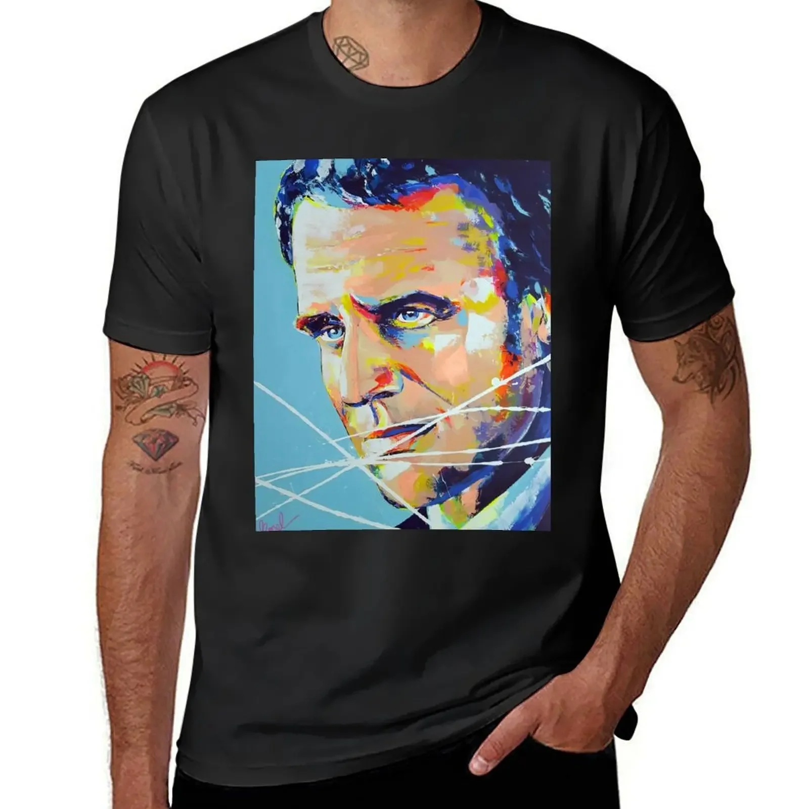 President Emmanuel Macron Artpainting T-Shirt custom shirt sports fans oversized t shirt men