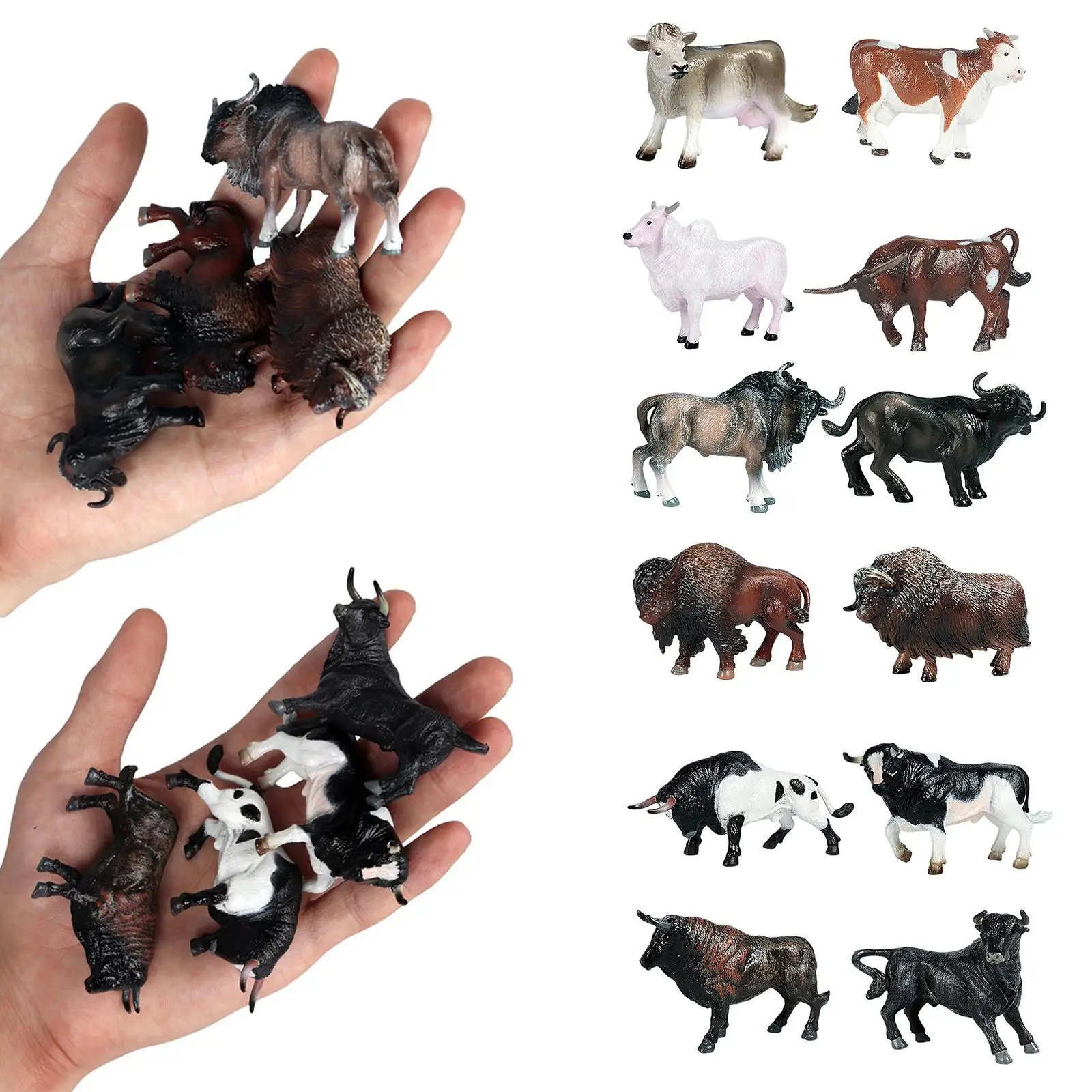 Juego de juguetes de animales de granja, figuritas de plástico de ganado realistas, estatuas de modelo duraderas para niños, habitación de niños pequeños y regalos de inauguración de la casa
