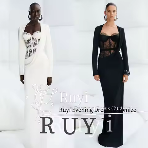 Customized Sweetheart Neckline Lace See Through Evening Dresses Mermaid Long Sleeves Elegant Special Occasion Prom Dress