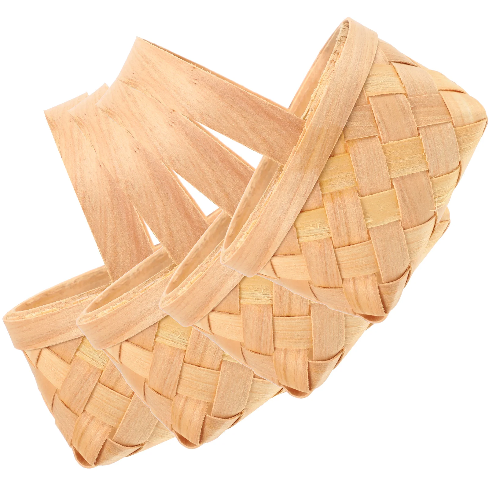 

4 Pcs Hand Woven Basket 9x6 5x5 cm Wedding Decor Gift Theme Party Wood Chip Storage Hanging Basket Home Garden Kitchen Facility