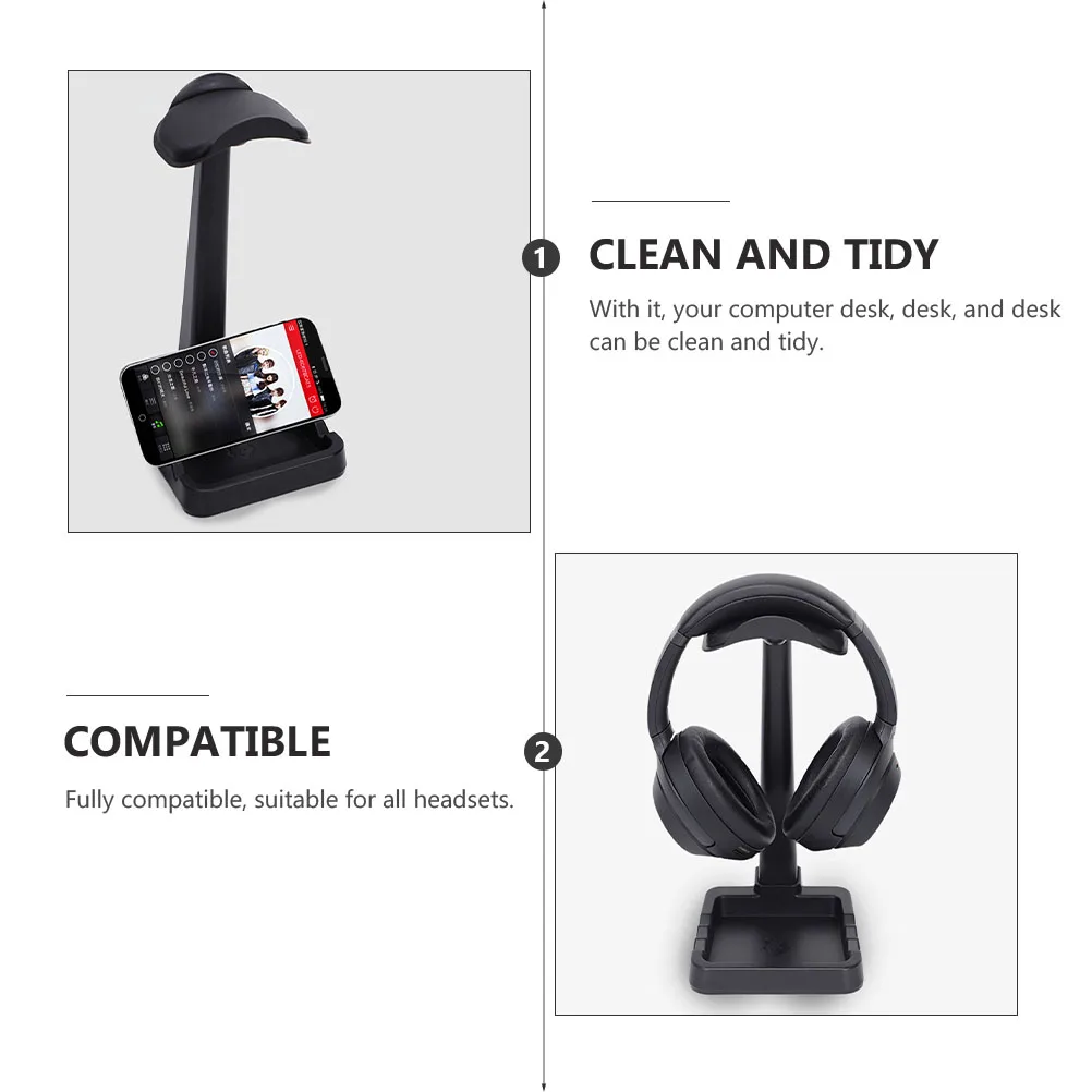 

1pc Computer Headphone Rack Holder Headset Stand Desktop Tpr Support 3Kg Heavy Duty Non-Slip Base For All Headsets Gaming