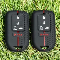 5 Button Silicone Remote Car Key Case Fob Cover For Honda Civic Accord Cr-v Pilot Crv 2015 2016 2017 2018 Holder Shell Protector