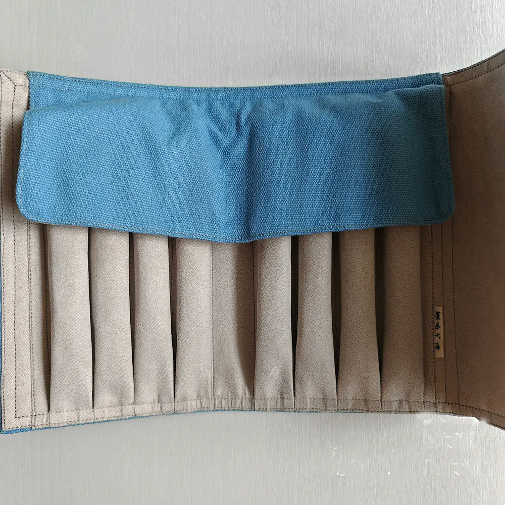 High-Quality Hand-Made Cotton Pencil Case With 8-Hole Flap