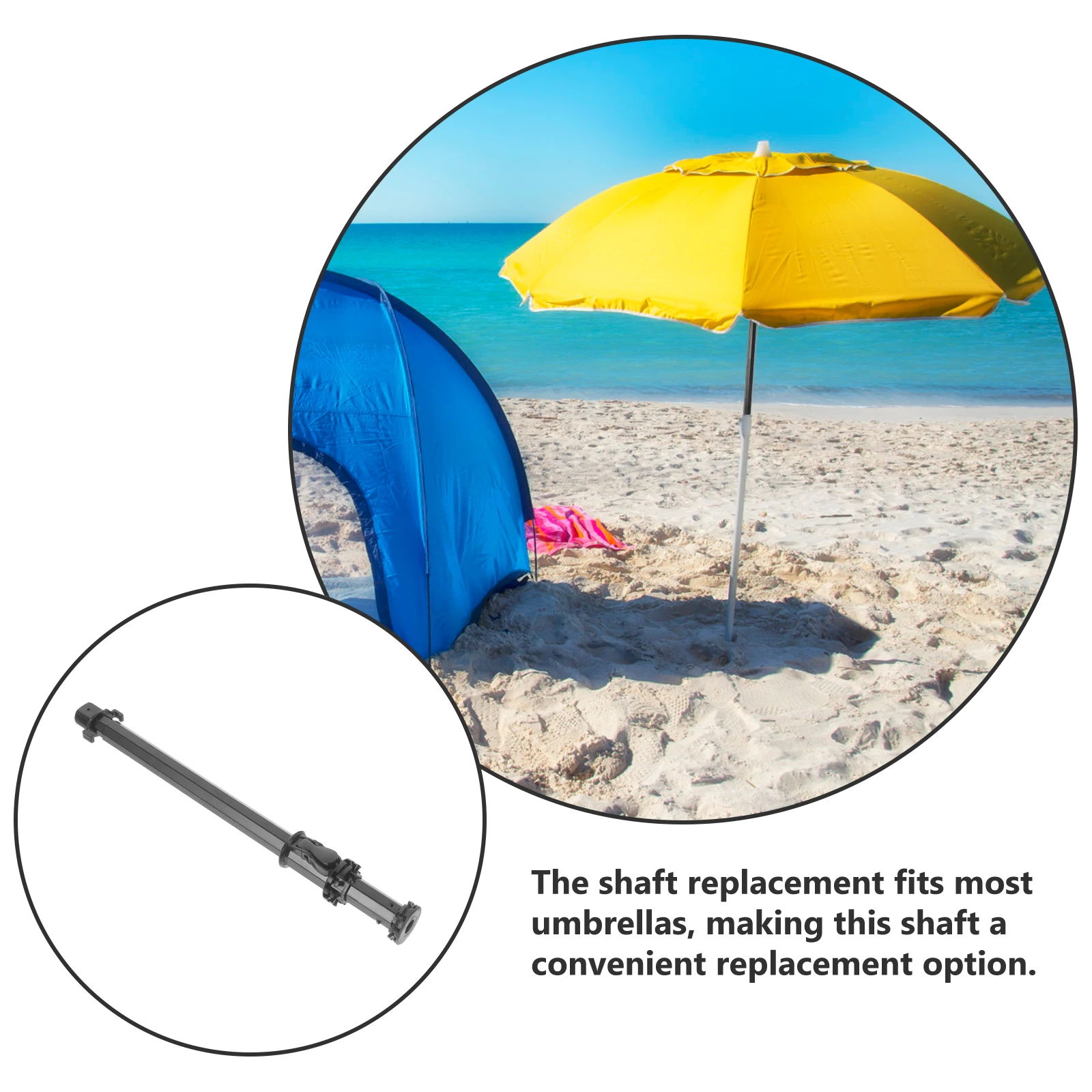 

Folding Accessories 8/ Black 4 Sections Replacement Rods Universal Folding Umbrella Shaft Fit Rain Umbrella