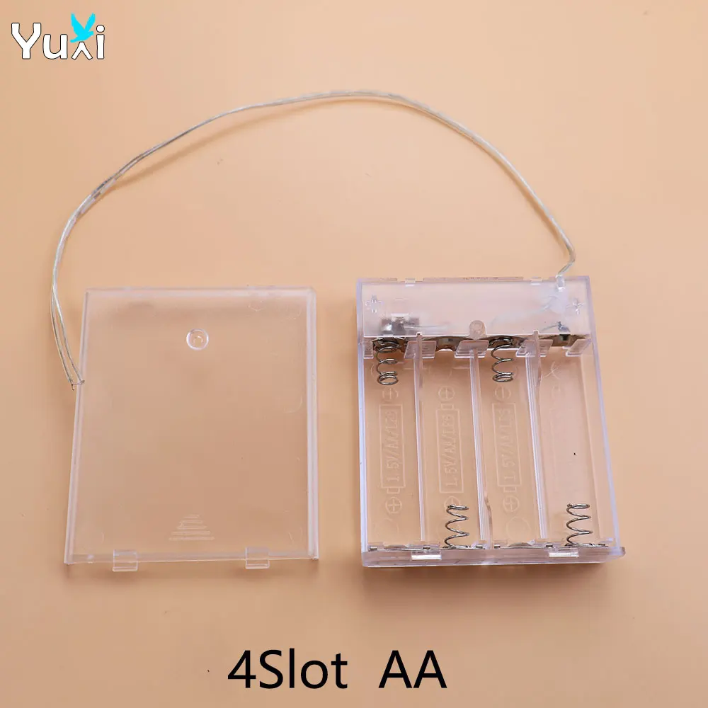 Yuxi 1 piece AA/AAA battery holder box switch lead 1/2/3/4AA/2/3AAA battery holder box transparent box storage box