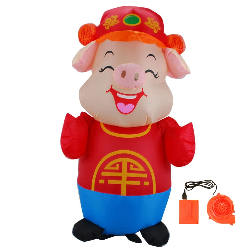 

Funny Happy Little Pig Cosplay Inflatable Costume Suit Adult Fancy Dress Performance Clothes Halloween Carnival Theme Party Prop