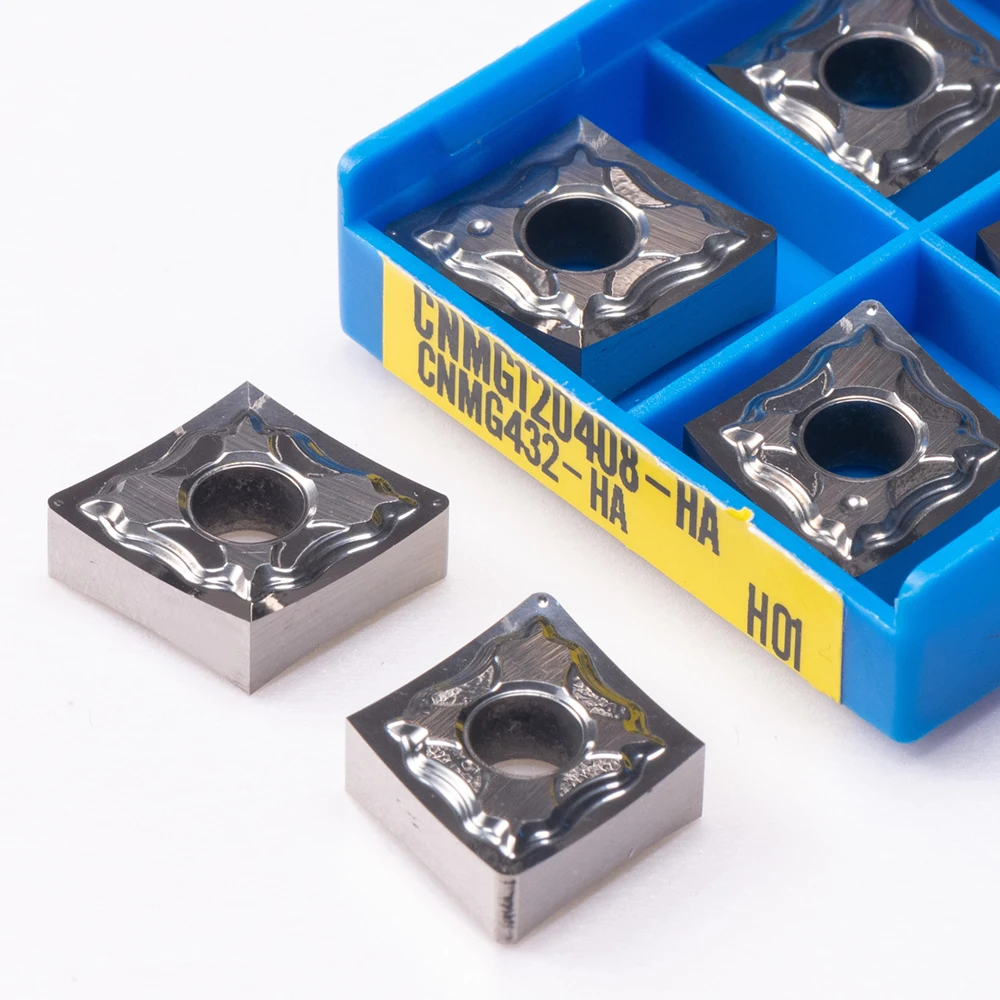 Imagem -03 - Fresa de Alumínio Ferramenta de Torneamento Lâmina de Carboneto Inserção de Máquina Cnc Cnmg120404 Cnmg120408 ha H01 10 Pcs