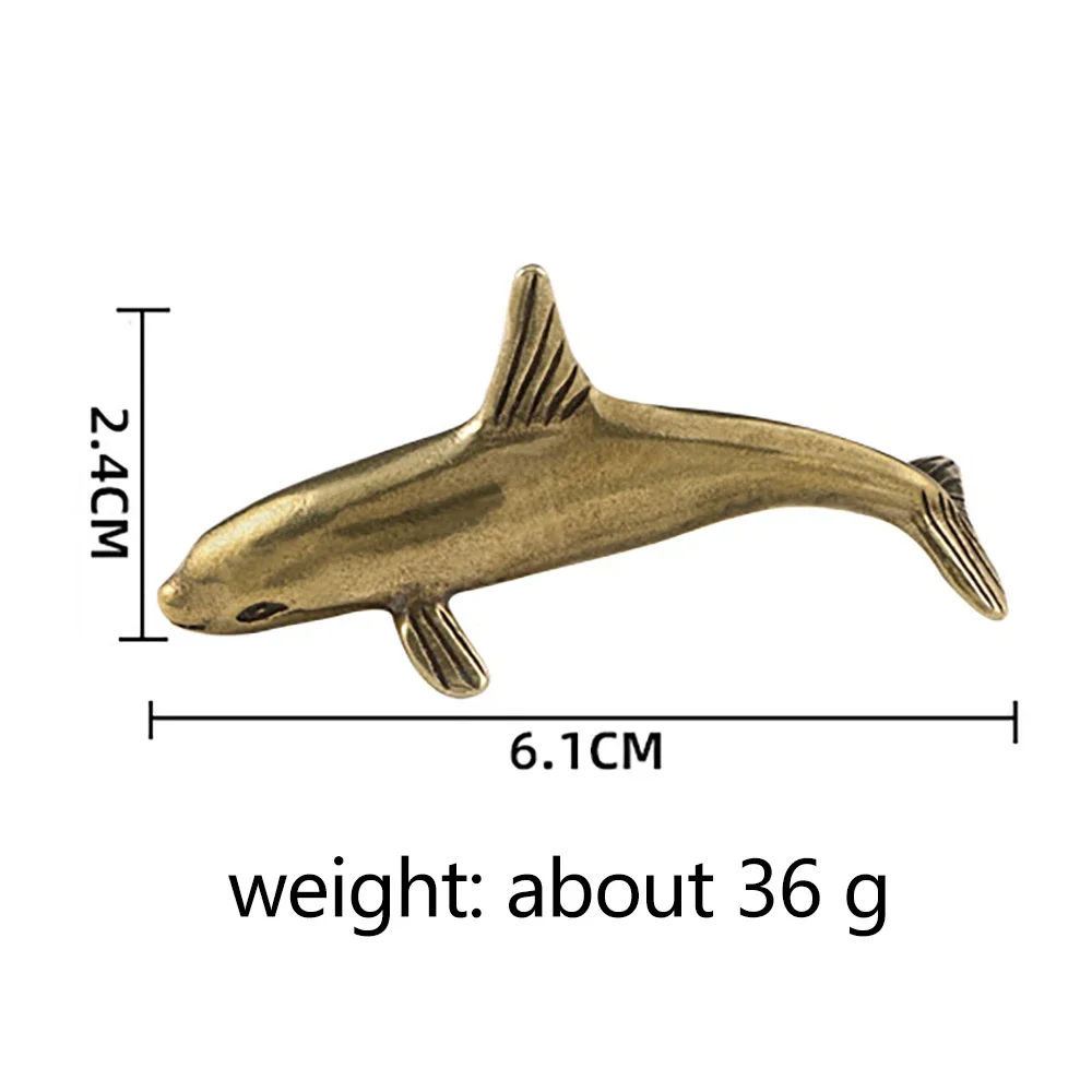 Smiling Dolphin Brass Figurines Marine Life Table Pet Decoration Crafts Cute Animal Decorative Handicrafts Christmas Gifts