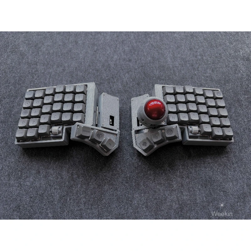 CCK-BALL Split-toetsenbord Draadloos Dual-mode Hot-swappable Trackball Split-toetsenbordkit Aangepast ZMK Office Gaming-toetsenbord Cadeau