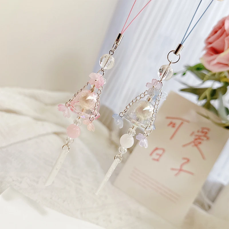 NewCute Phone Charms Pendant Trendy Jellyfish Flower Lanyard Mobile Phone Strap Sweet Women Girl Key Chain Korea Fashion Jewelry