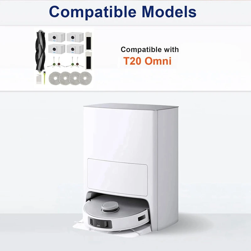 Ecovacs Deebot Robot Aspirador Peças de Reposição, Escova Lateral Principal, Filtro Hepa, Mop Pads, Sacos De Pó, T20, Omni, T20