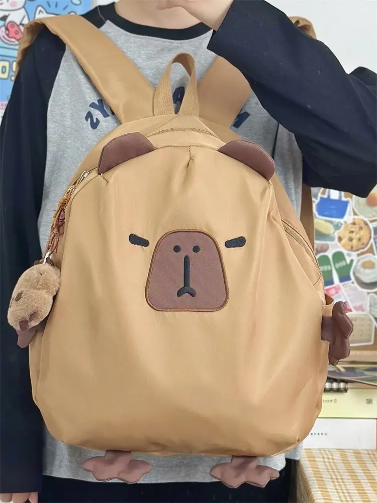 Lovely Capybara Backpack Child Bookbag Nylon Water-repellent Fashion New Summer Bakpack