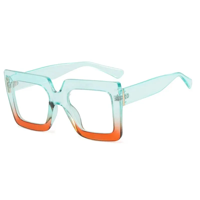 Trend Glasses Frame Square Large Frame Simple Flat Light Mirror Anti-blue Light Ins Concave Shape Glasses Frame Woman image 4