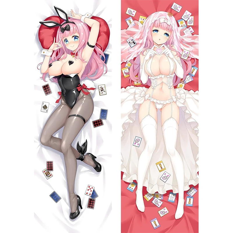 

Dakimakura Anime Pillow Cover Fujiwara Chika Double Sided Print 2Way Cushion Bedding Festival Gifts Gifts