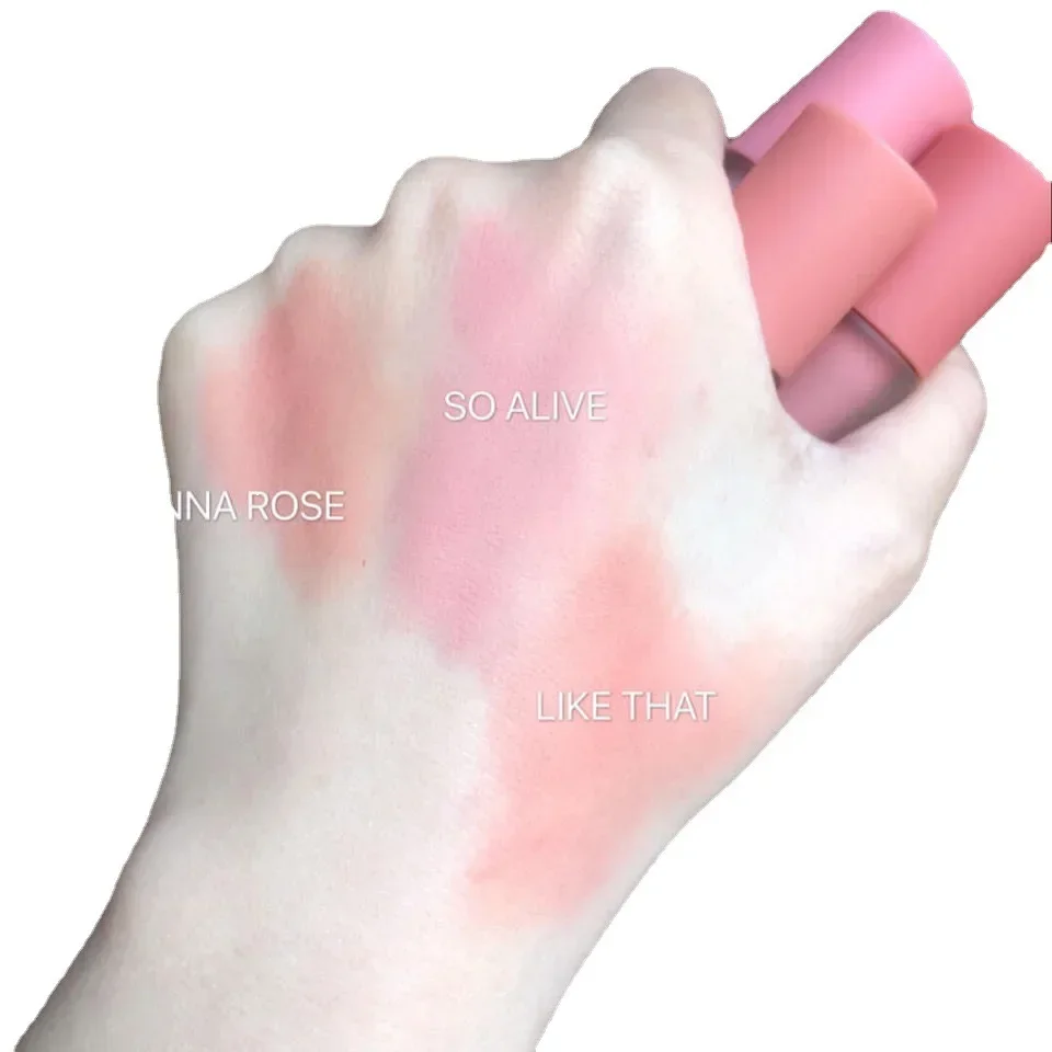 Blush líquido rosa de longa duração, à prova d'água, não desbota, fácil coloração, hidratante, ilumina a tez dos cosméticos faciais