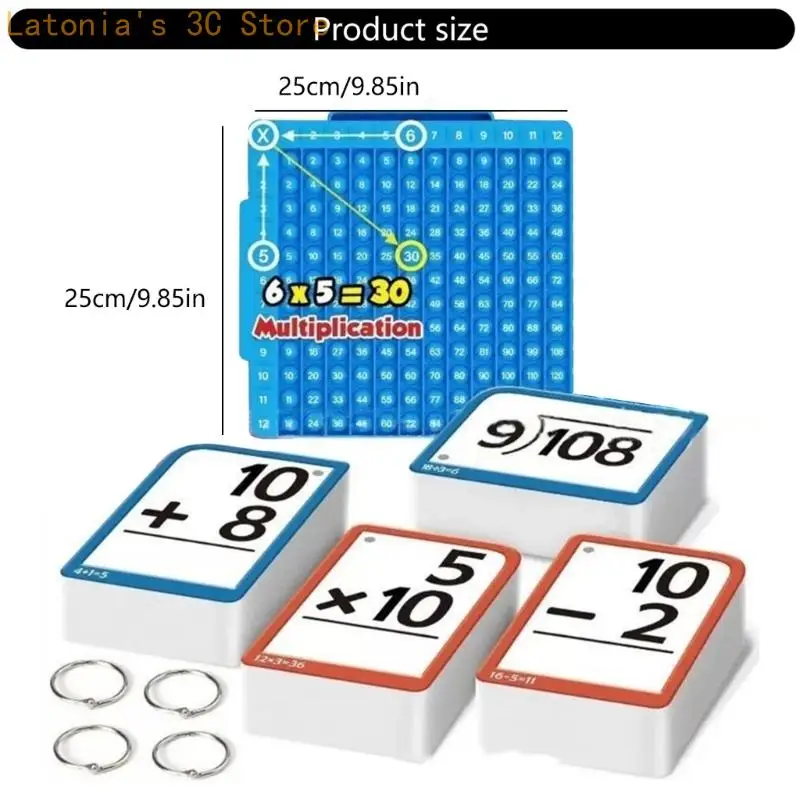 Lernwerkzeug für Kinder mit hochwertigen Papiermaterialien, interaktiven Mathe-Lernkarten X3UB – Detail 6