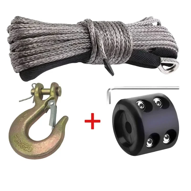 10000LBS Winch Line Cable Rope Winches Towing Hook Stopper Rubber for ATV SUV UTV Truck Offroad Accessories