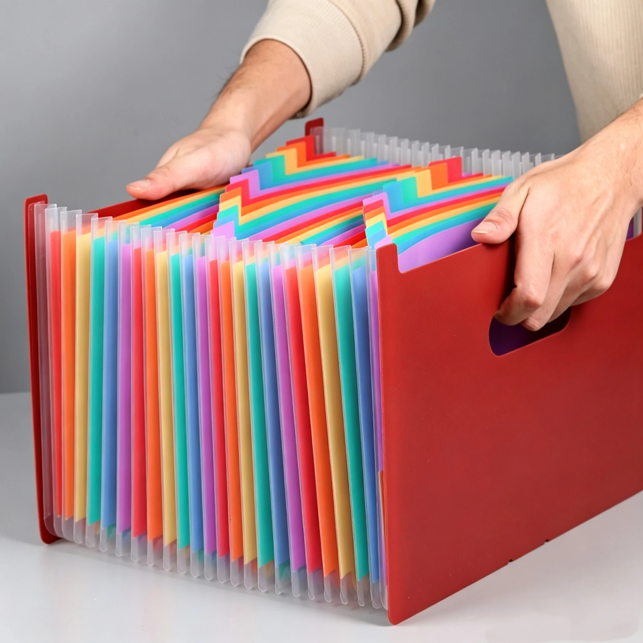 Standing A4 Accordion File Folder 13/25 Pockets Expanding File Organizer Box Document Holder Colorful Paper Bill Receipt Storage