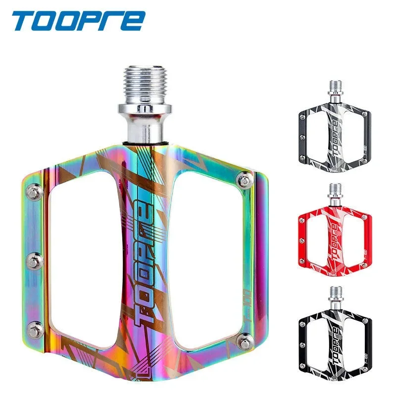 1Pair Mountain Bike Pedals Aluminum Alloy Bicycle Platform Flat Ultralight Colourful Pedals Cycling Parts Accessories