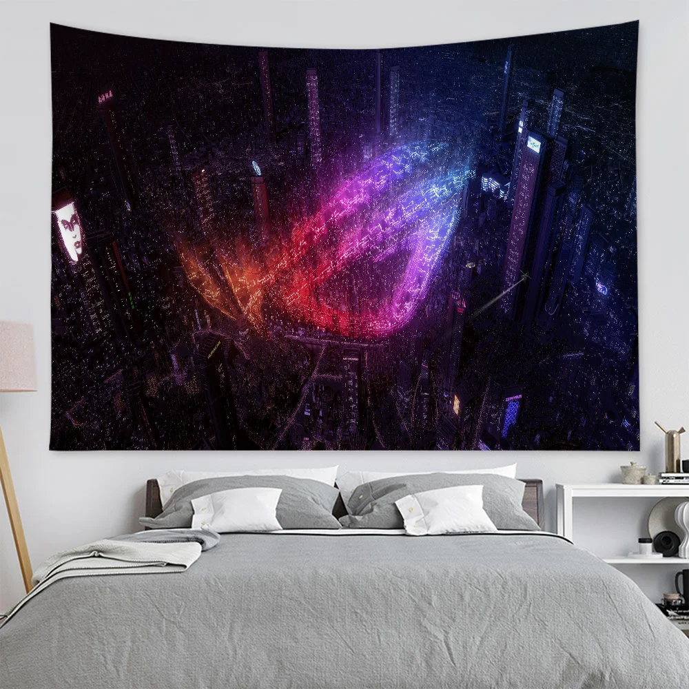 ASUS ROG Republic of Gamers Logo Tapestry Art Printing Art Science Fiction Room Home Decor Wall Art Decor