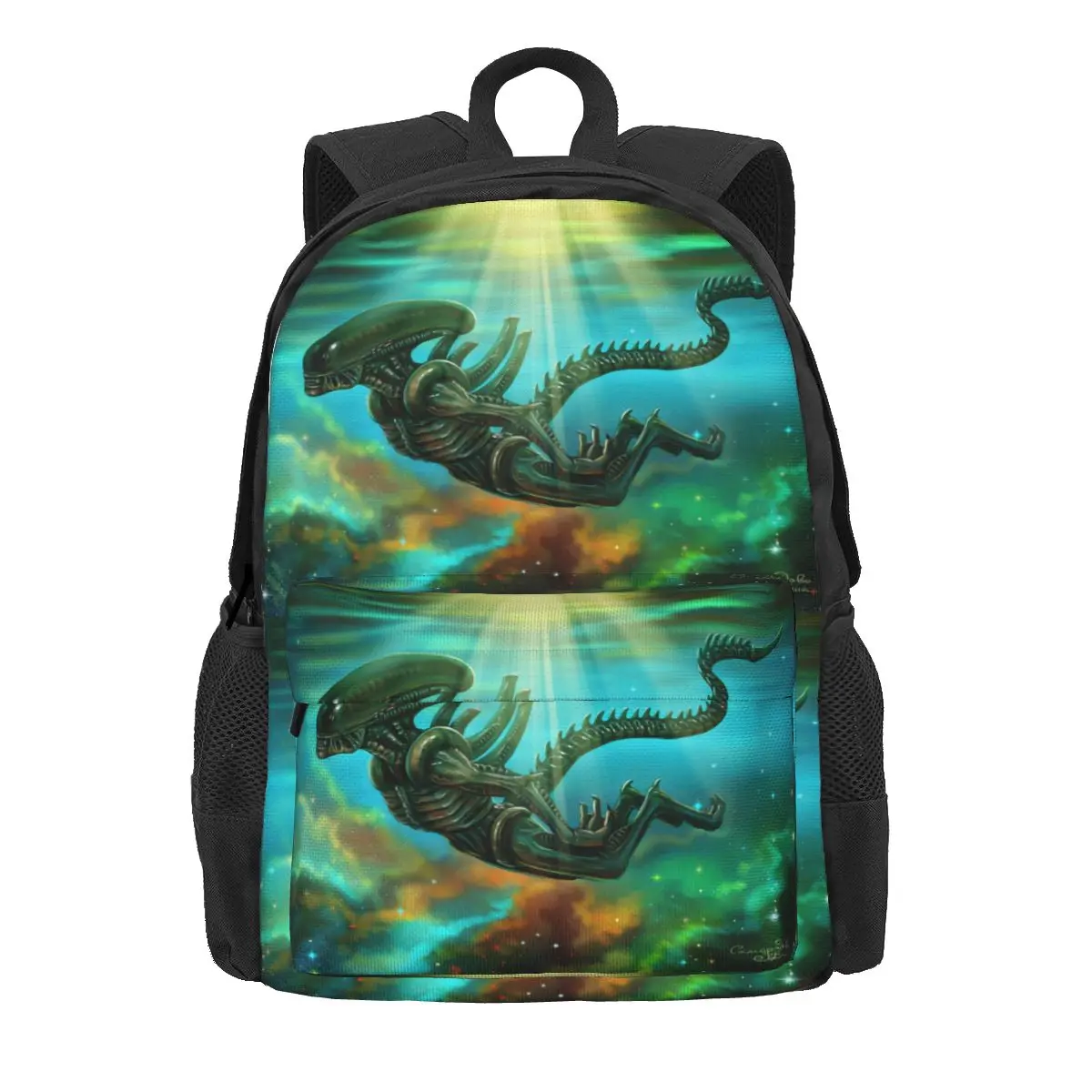 Xenomorph-mochila Alien para niños y niñas, morral escolar de dibujos animados, mochila de viaje, bolso de hombro