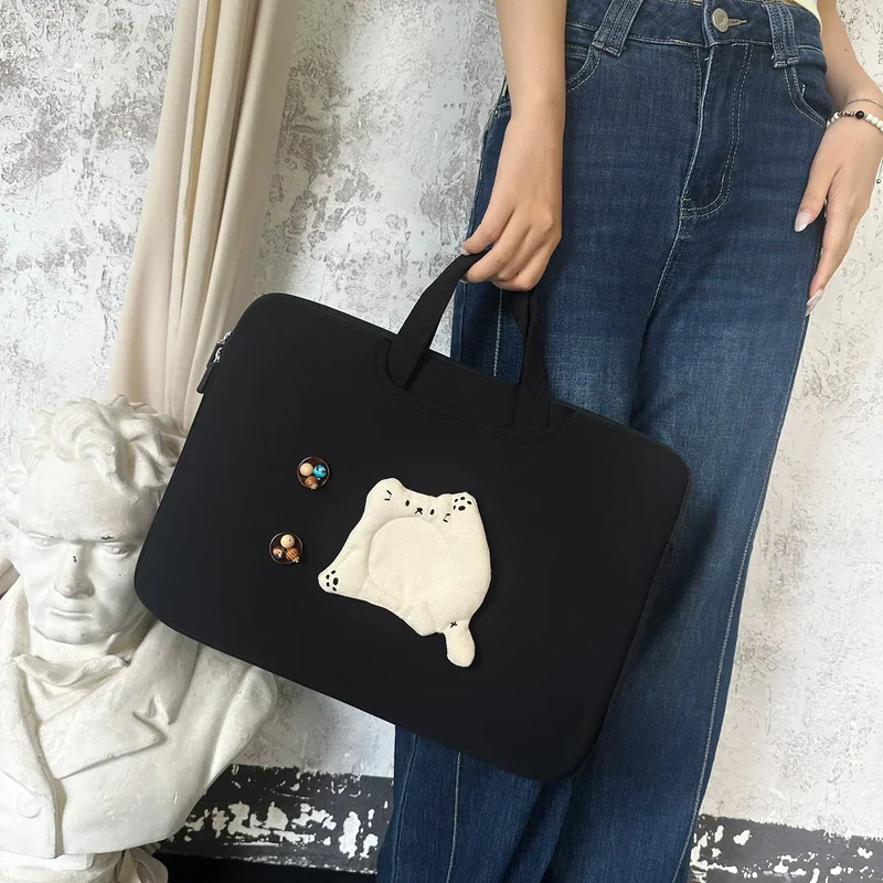 Cartoon Kitten Laptop Handbag 13 14 15 15.6 16 Inch Notebook Pouch Shockproof Protective Laptop Sleeve Carrying Case for Girls