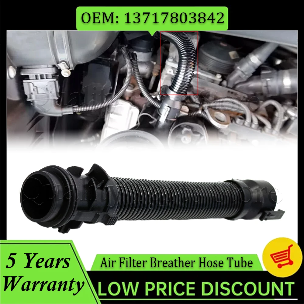 

New For BMW SERIES 1 3 5 7 E81 E87 E90 N47 N57 F10 F01 Cam Cover Air Filter Intake Breather Hose Pipe 13717803842 13717810772