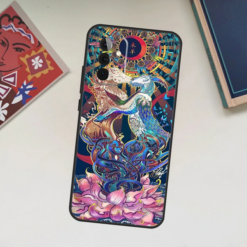 Chinese Zodiac Dragon Tiger Case For Samsung Galaxy A15 A25 A14 A34 A54 A12 A22 A32 A52 S A51 A71 A13 A23 A33 A53 Cover