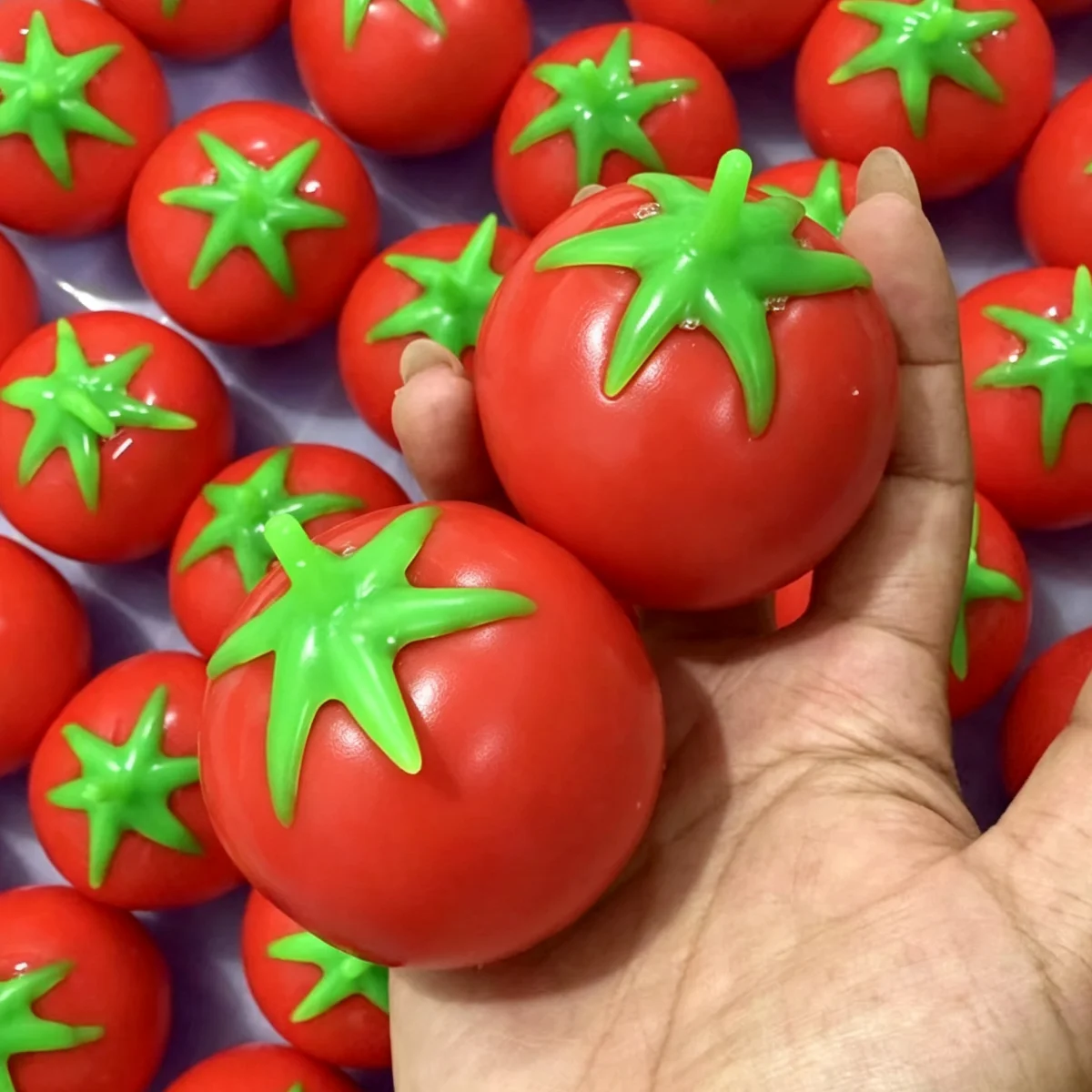 Squishy Tomato Squeeze Fidget Toys Soft Homemade Building Block Filling Stress Ball ASMR Sensory Anti Stress Toy Gift for Adult