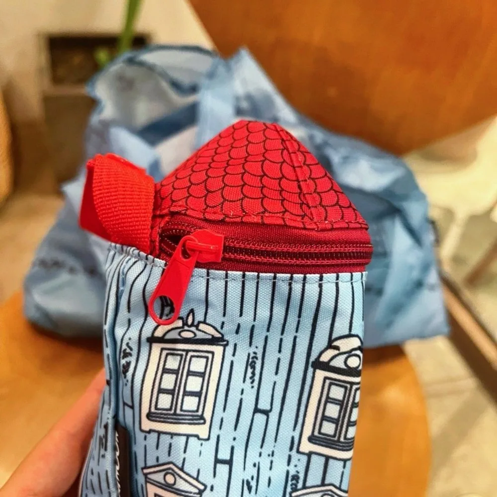 حقيبة تسوق قابلة للطي على شكل رسوم كرتونية لطيفة، حقيبة تخزين مكونة من قطعتين، قابلة لإعادة الاستخدام وخفيفة الوزن ومقاومة للماء للتسوق اليومي وهدايا السفر