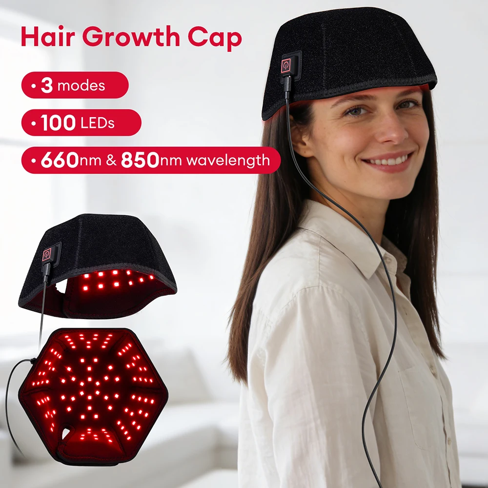 660nm 850nm Red Light Infrared Hair Therapy Cap Hair Regrowth and Hair Loss Treatment Anti Hair Loss Relax Scalp