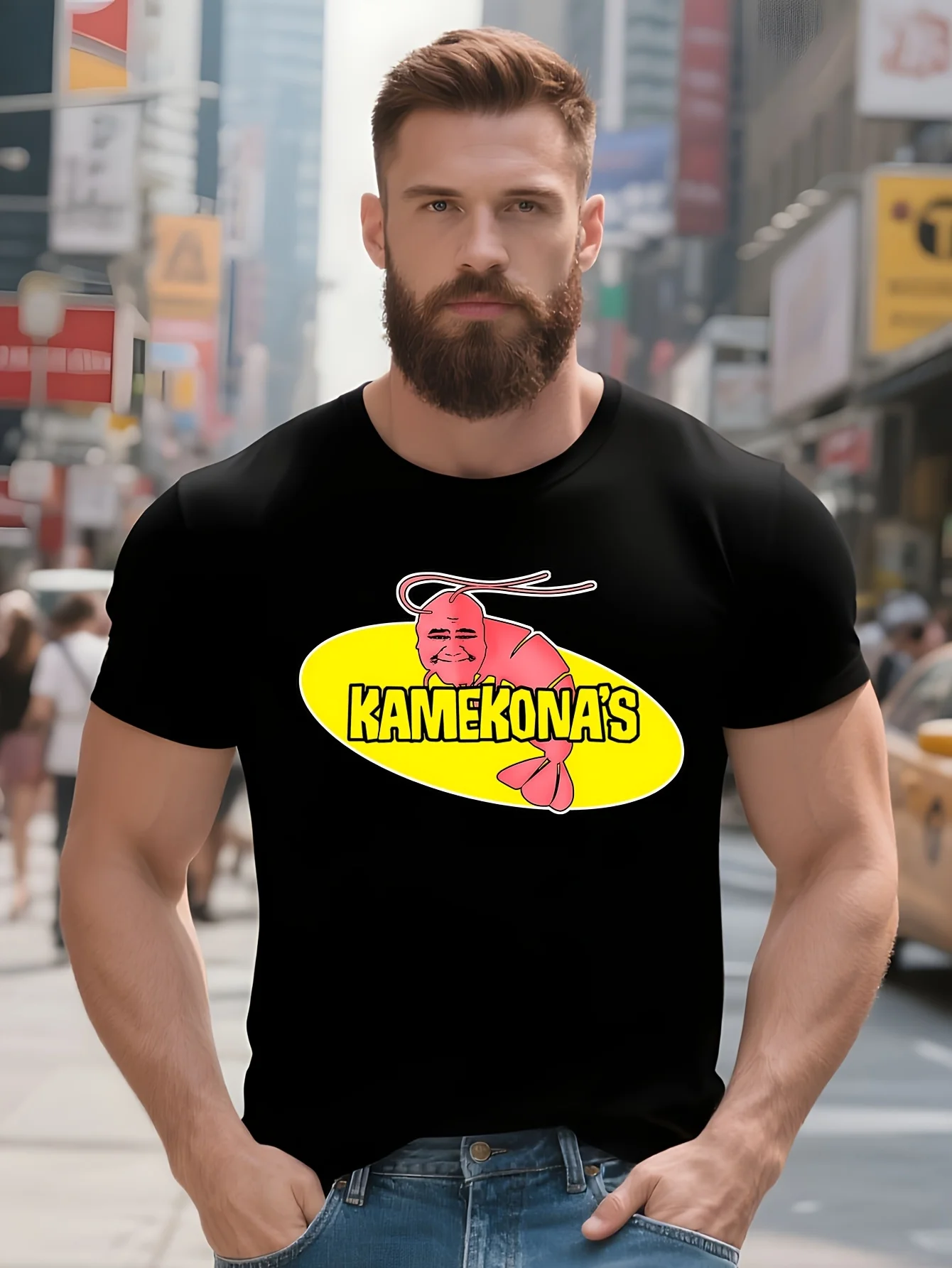 هاواي خمسة-0 كاميكوناس الروبيان تي شيرت هونولولو الروبيان S M L XL 2XL 3XL #   اللون: أصفر، المقاس: م