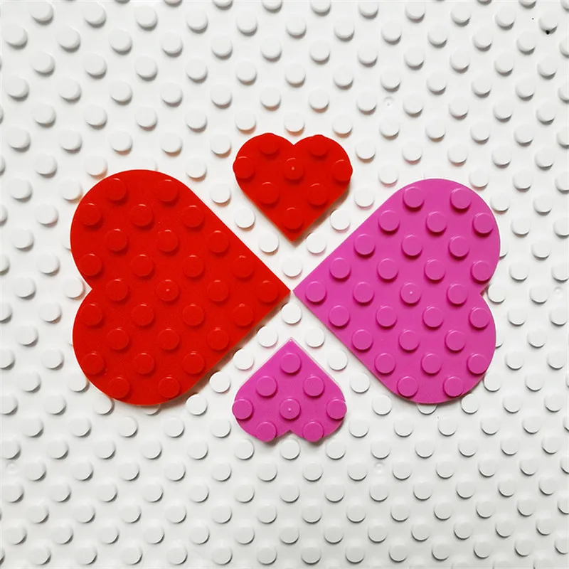 10pcs Classic Building Blocks Accessories Loving Heart, Thanksgiving Day/Christmas Peach Heart Gift Toys for Children Girls