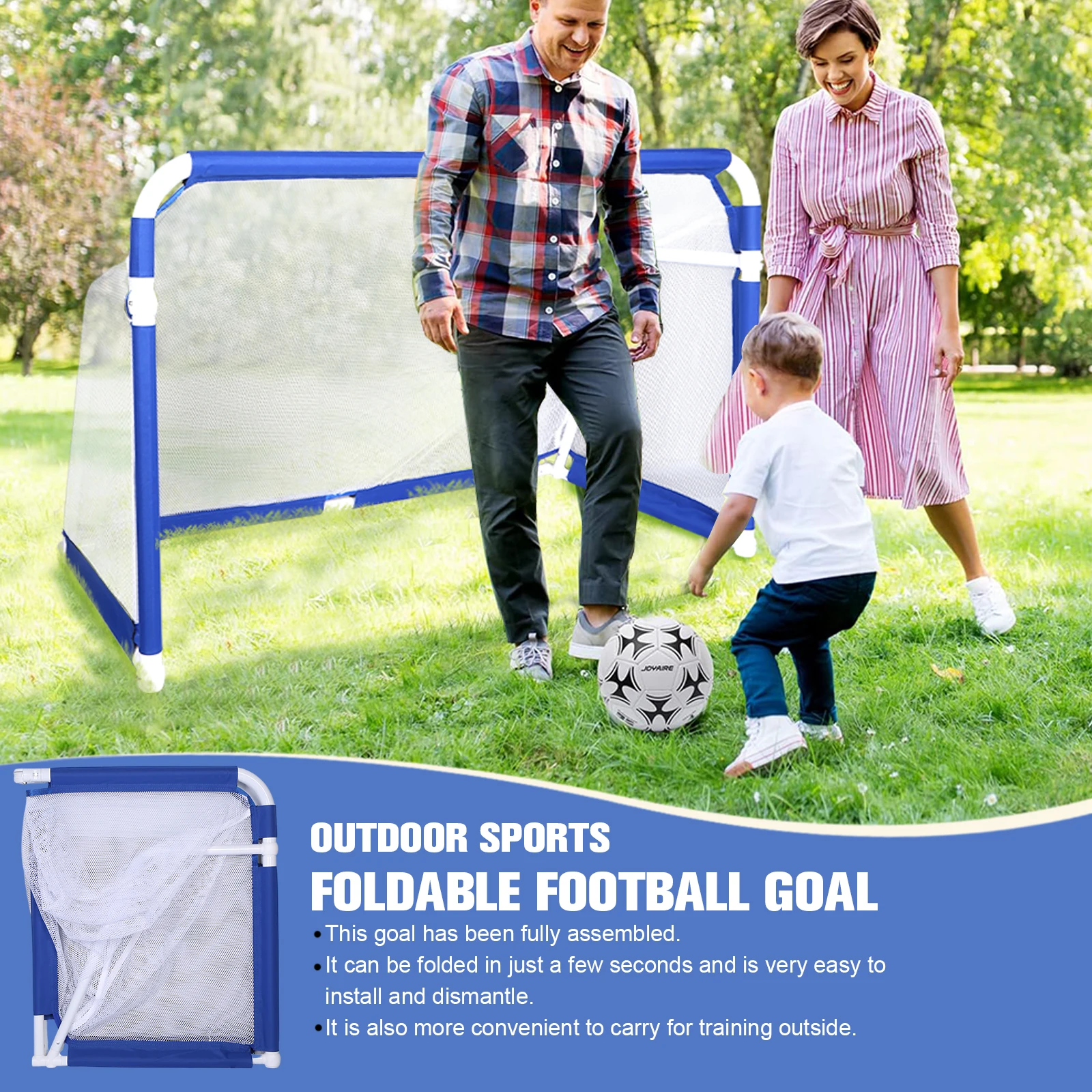 

Football Goal Portable Folding Football Net Foldable for Kids and Youth Outdoor Soccer Ball Training