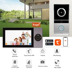 Inteligente HD Visual Intercom Campainha, Detecção de Movimento, Gravação De Vídeo, Interfone De Desbloqueio Remoto, Tuya, 7