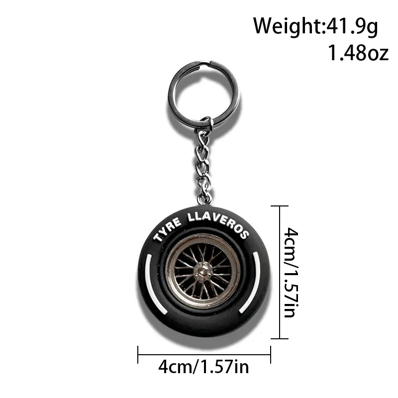 Banden-sleutelhangerhanger van zacht rubber, creatief hangend ornament, gepersonaliseerde sleutelhanger