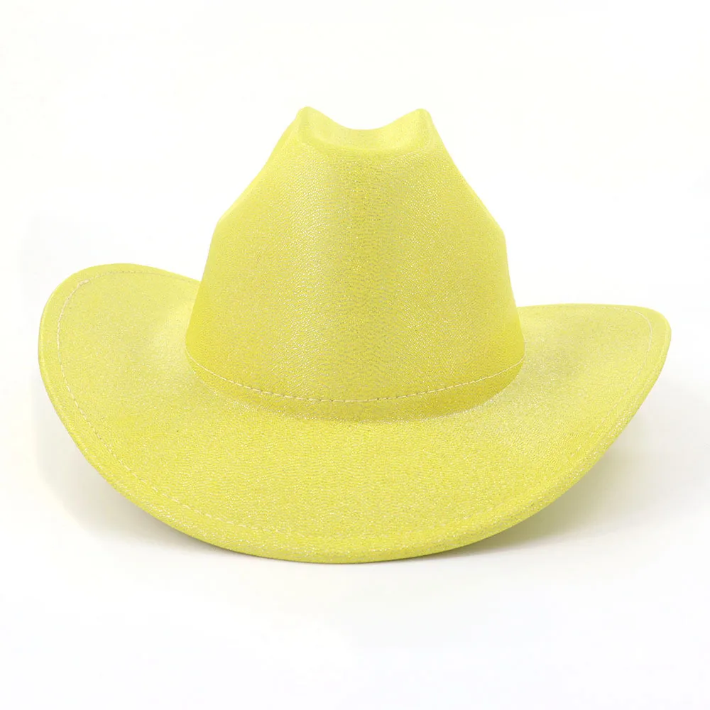 Candy Solid Color Western Cowboy Hat Men Women Autumn Spring Church Jazz Elegant Pink Cowgirl Sombrero Caps Riding Sun Hat