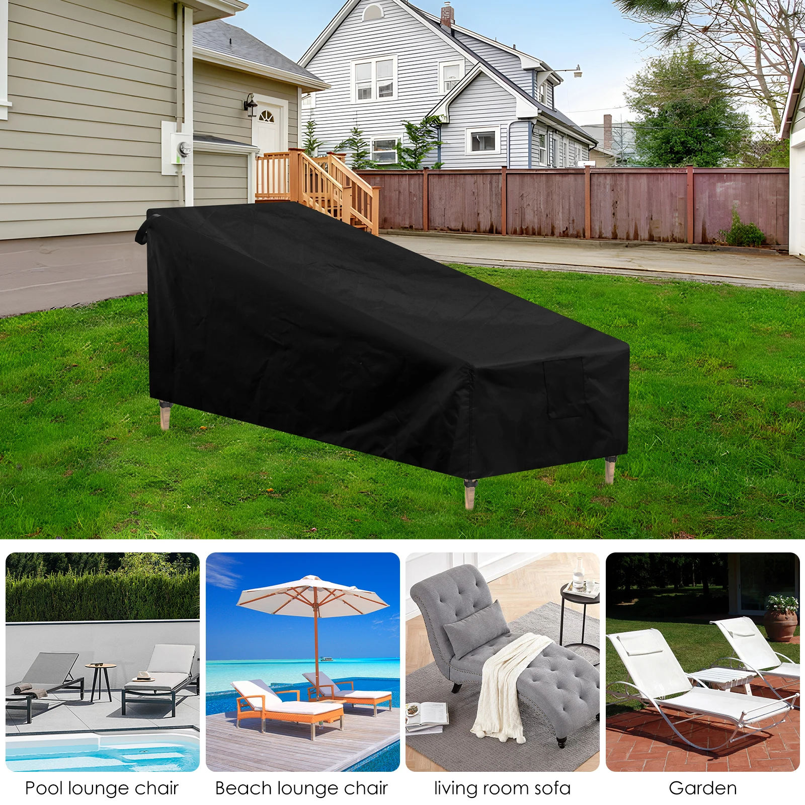 1/5Pcs Outdoor Lounger Protective Cover Waterproof Anti-UV Garden Patio Furniture Cover for Sunbed Recliner Lounge Chair NEW