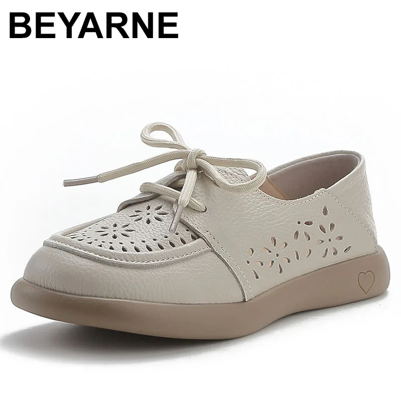 

2025 темпераментные элегантные женские туфли из натуральной кожи на плоской подошве, дышащие туфли с отверстиями, сандалии, весенне-летние туфли на плоской подошве Tide