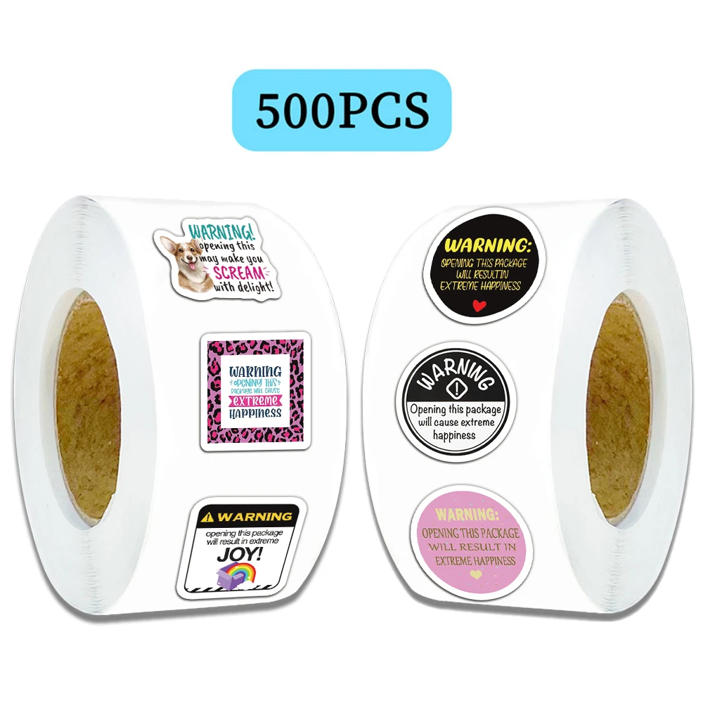500PCS Warning Slogans Scroll Sticker Individual Creative Warning Decorative Sticker Sticky Note Sticker Seal