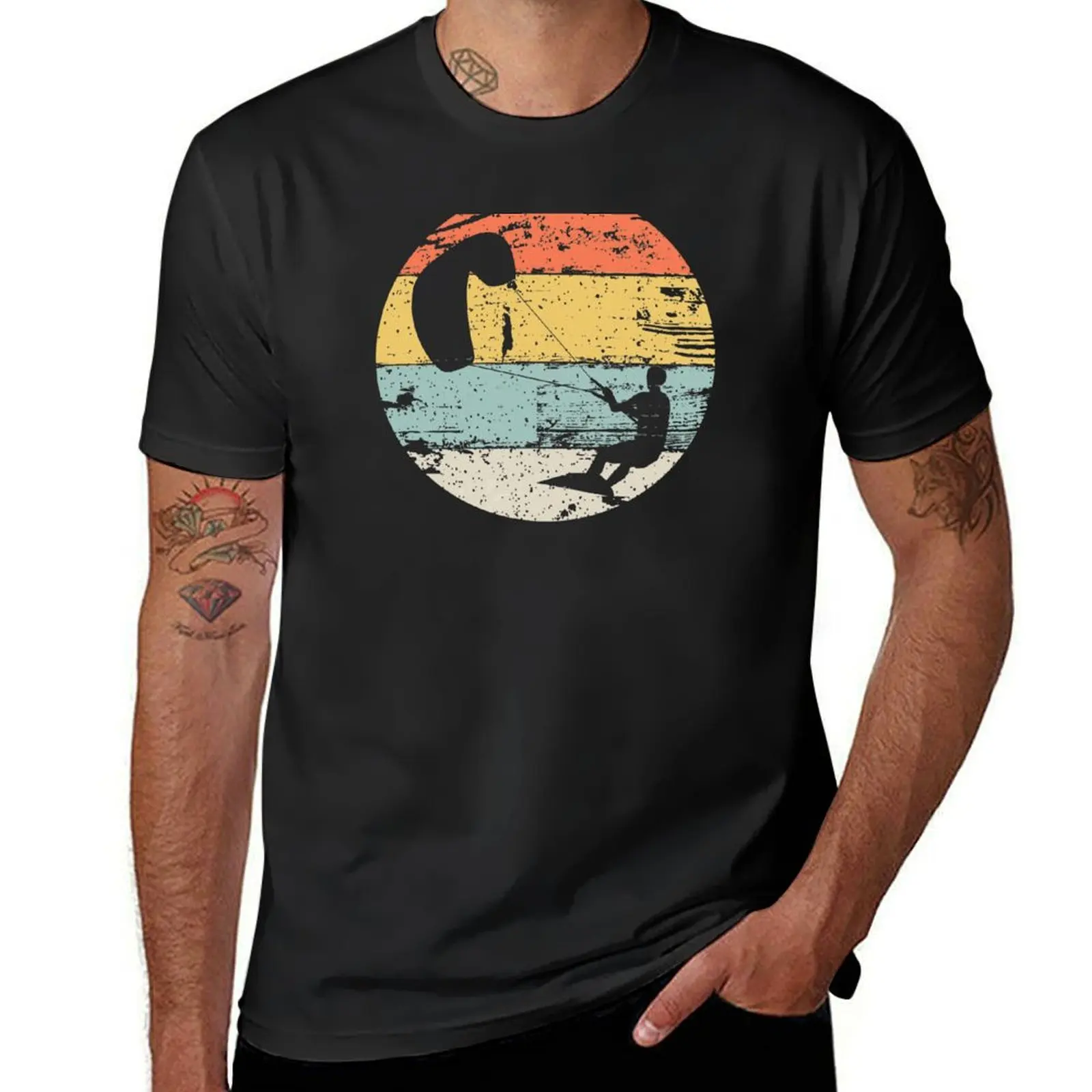 Kite Boarding Kiteboarder Retro Vintage Look Gift T-Shirt animal prinfor boys quick drying graphics t shirt for men