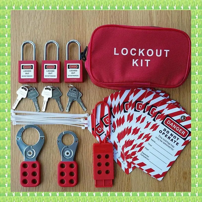 

Lockout Tagout Kit -Lockout Tagout Tag, Nylon Tie, Nylon Storage Bag, Redsafety Padlock, Lockout Tagout Locks ( Red Set )