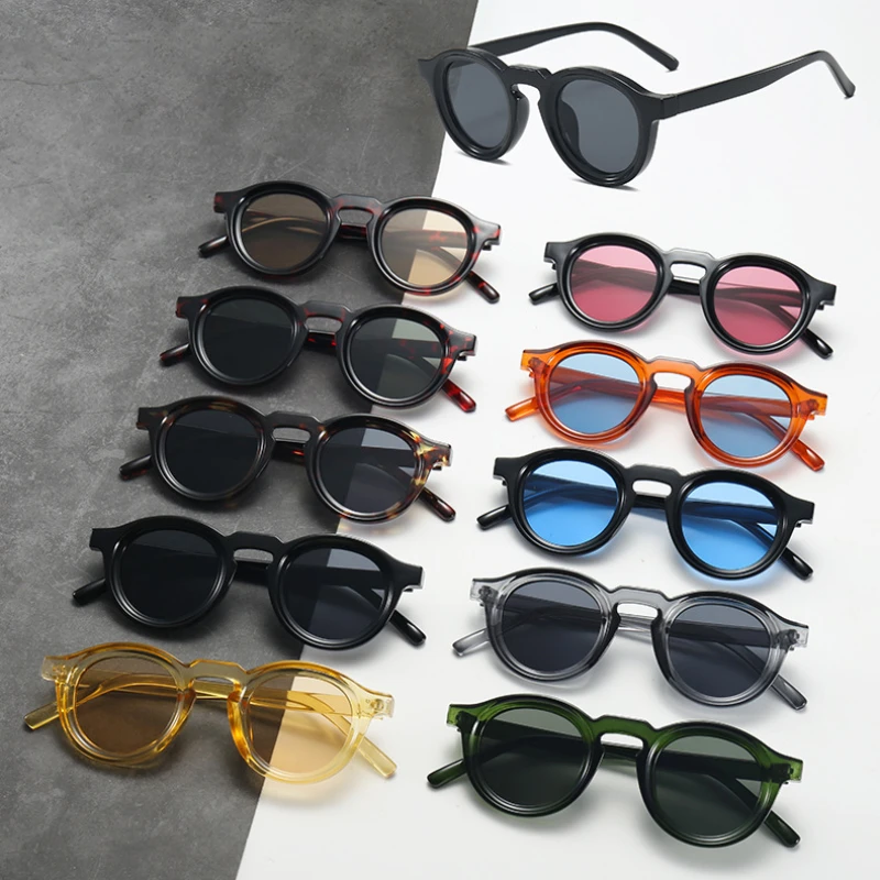 New Retro Round Small Frame Sunglasses Personalized High-end Men's and Women's Glasses Fashion Trend UV Resistant Sunglasses image 2