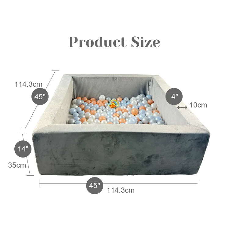 

Customized Large Soft Foam Ball Pit with Removable Cover, Indoor Memory Sponge Playpen, Square Ball Pit for Toddlerspromote sale