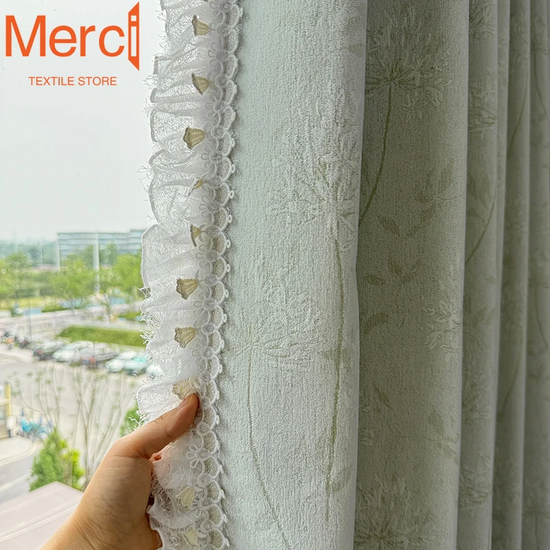 Dandelion Curtains High-shading Modern Light Luxury High-end Living Room Bedroom High-end Chenille Jacquard Home Customization