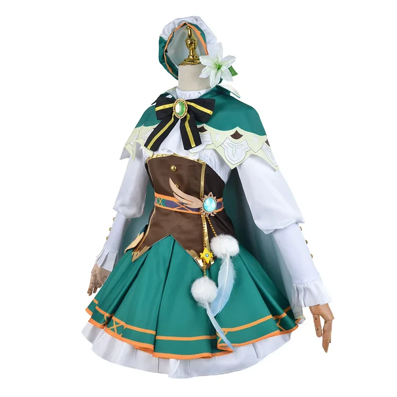 Game Genshin Impact Cosplay Venti Cosplay Costume Shota Lolita Hat Cape Skirt Wig Wind God Uniform Halloween Costumes for Women