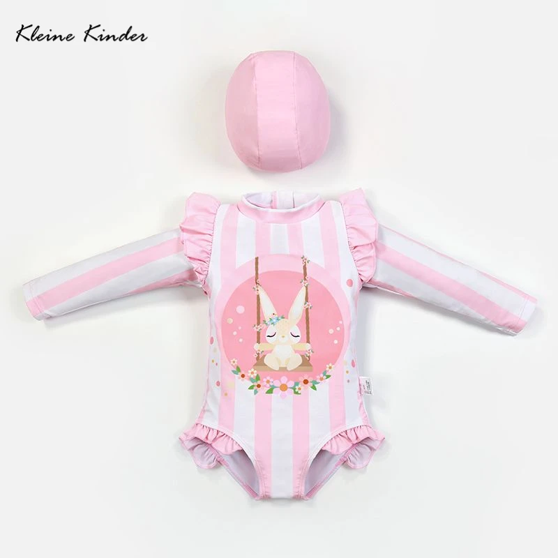 Baby Swimsuit Anti UV Toddler Swimwear for Girls Long Sleeve 1-Piece Children Swimming Bathing Suit Girl Rashguard Beach Clothes